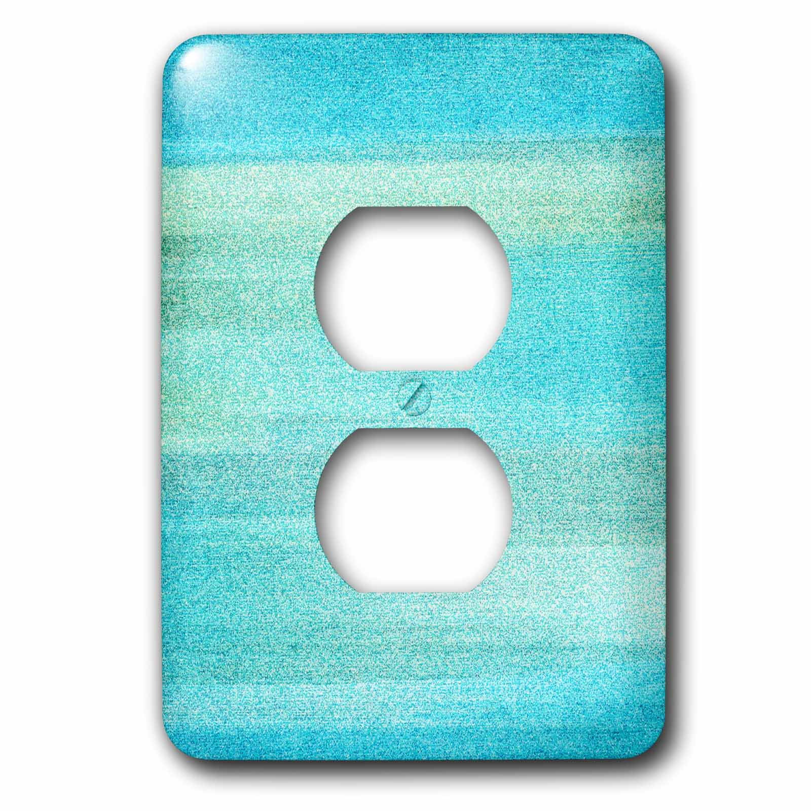 3dRose, Abstract Aqua Sea beach theme art, 2 plug outlet cover ...