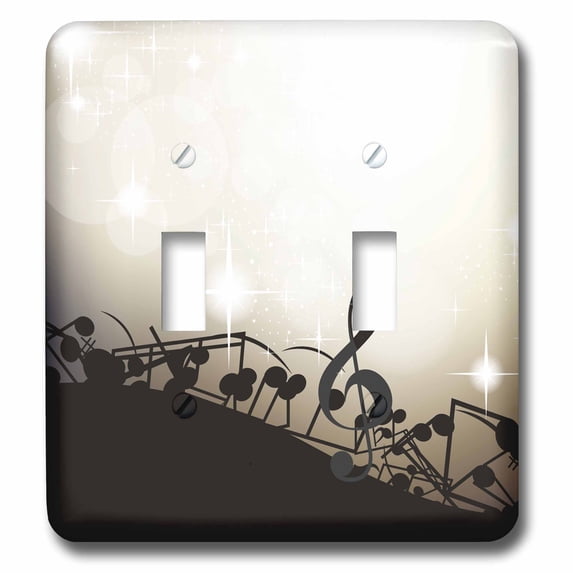 3dRose, Abstract Art Music Notes and Clefs Perfect Background, double toggle switch