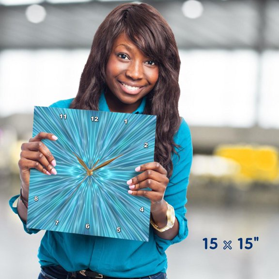3dRose, Abstract Blues, 15x15 Wall Clock