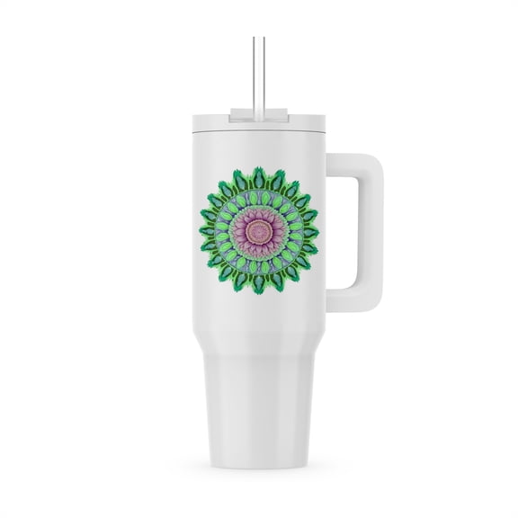Abstract Circle Pattern With Floral Elements 4, 30oz Tumbler