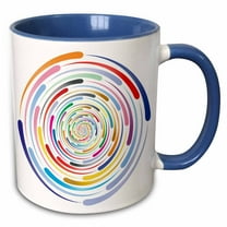 3drose, Abstract Colorful Multicolor Circle, 11oz Two-tone Blue Mug