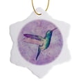 thumbnail image 1 of 3drose, Abstract Hummingbird, 3 inch Snowflake Porcelain Ornament, 1 of 7