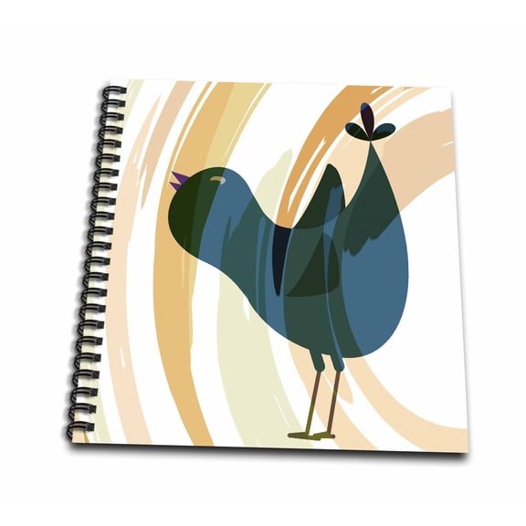 3dRose, Abstract Swirls Bird whimsical art, Mini Notepad 4 x 4 inch