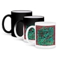 thumbnail image 1 of 3dRose, Abstract tree roots in hues of teal and mint green on coffee brown damask background, 11oz Magic Transforming Mug, 1 of 8
