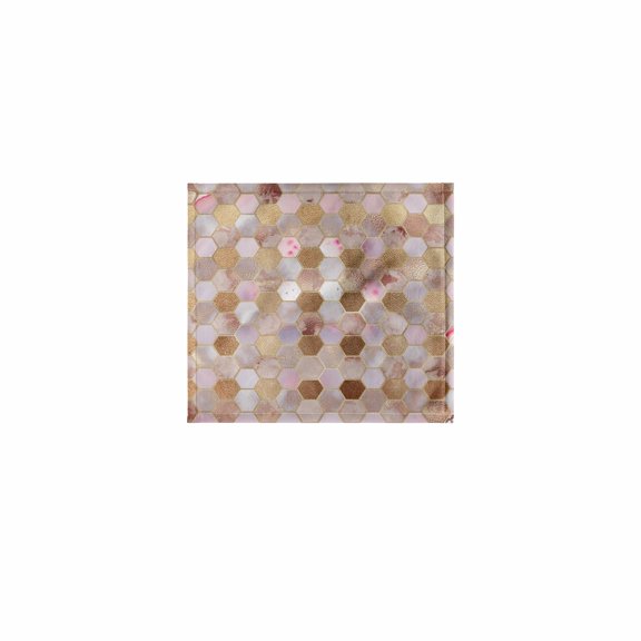 3dRose, Abstract Trendy Rose Gold Geometrical Copper Marble Honey Comb Pattern, 11x12 Wash Cloth for Face and Body