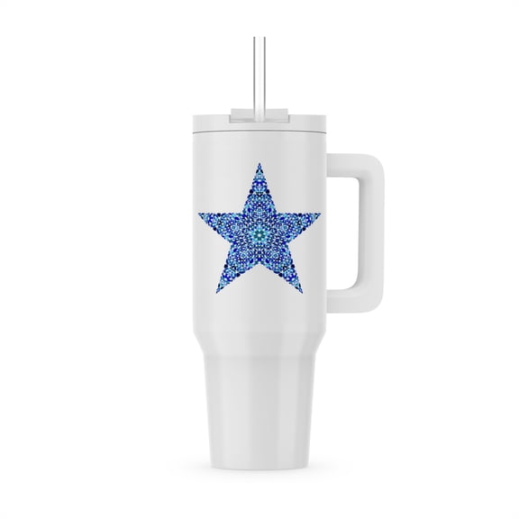 Abstract Isolated Geometrical Petal Ornament Star Polygon, 40oz Tumbler