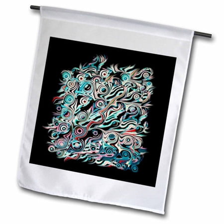 3dRose, Abstract tree roots in blue red on black background, 18 x 27 inch Garden Flag