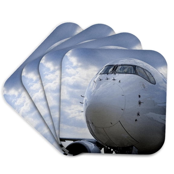 3drose, Abstracts of Aviation - Cockpit of a Modern Airliner, Set of 4 Coasters - Soft