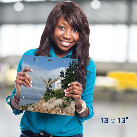 3dRose, Acadia National Park - Bass Harbor Head, 13x13 Wall Clock