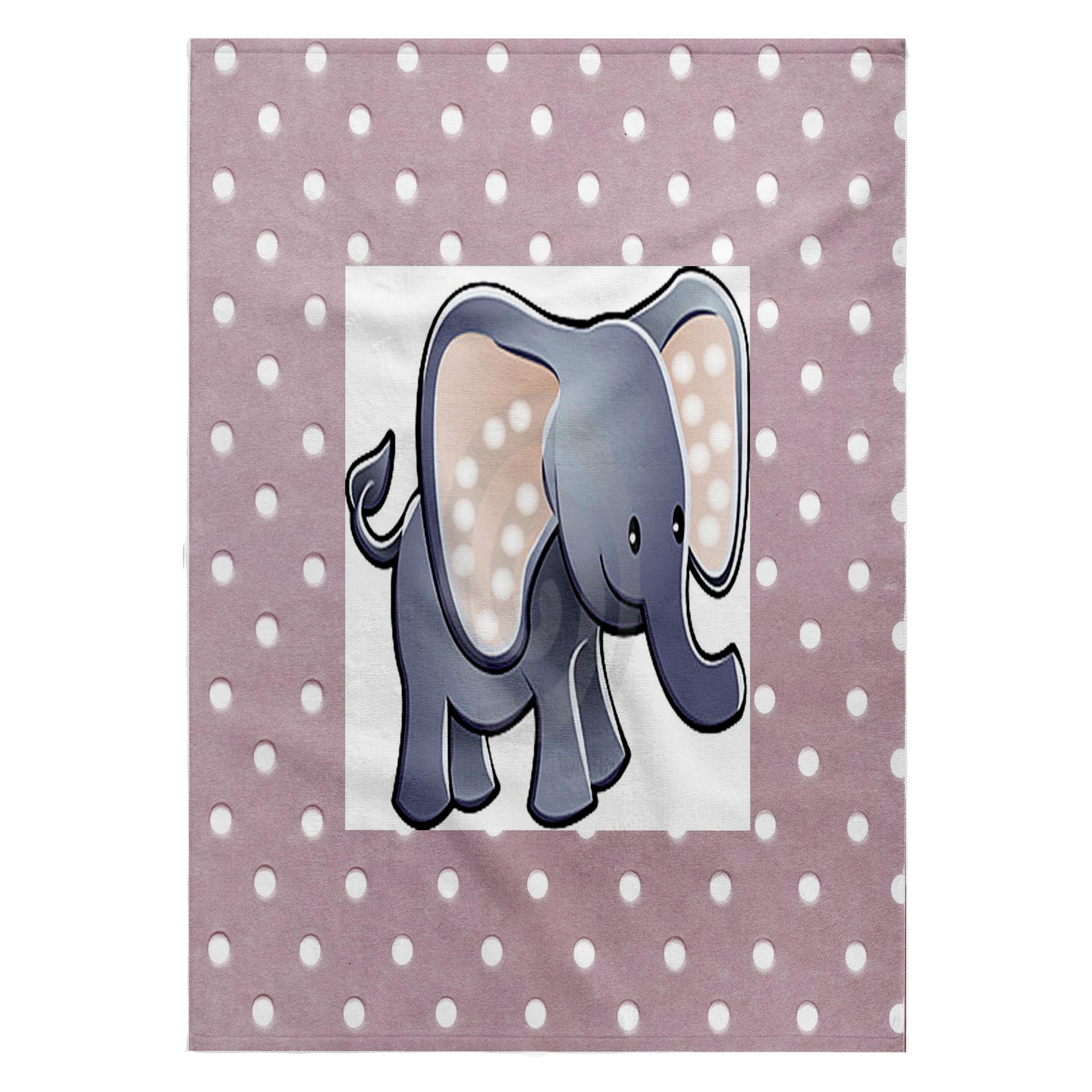 3dRose, Adorable Baby Elephant On Dotted Pink, 22x30 Bath Hand Pool Towel