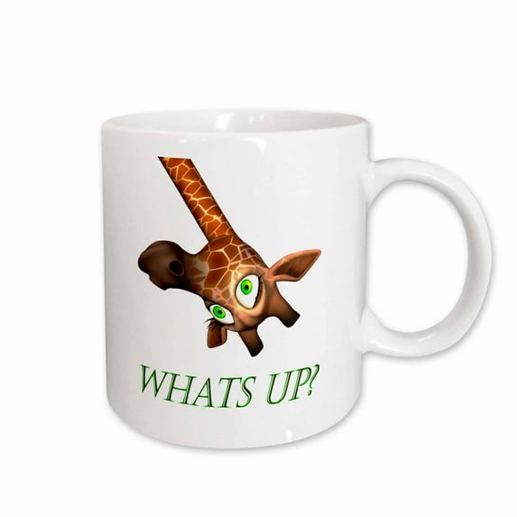 3drose, Adorable Toon Giraffe Wondering Whats Up, 11oz Mug