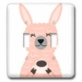 thumbnail image 1 of 3dRose, Adorable funny pink llama drinking a cup of hot coffee , double toggle switch, 1 of 1