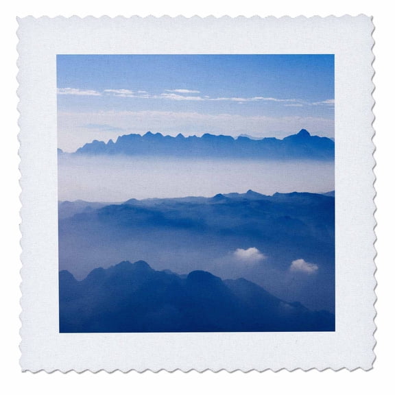 3dRose, Aerial view of mountain layers, Vietnam - AS38 KSU0011 - Keren Su, 10x10 inch quilt square