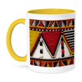 thumbnail image 1 of 3dRose, Africa, Kenya. Maasai tribal beadwork pattern., 15oz Two-Tone Yellow Mug, 1 of 7