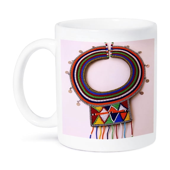 3dRose, Africa, Kenya. Necklace of Maasai Tribal Beads., 11oz Mug