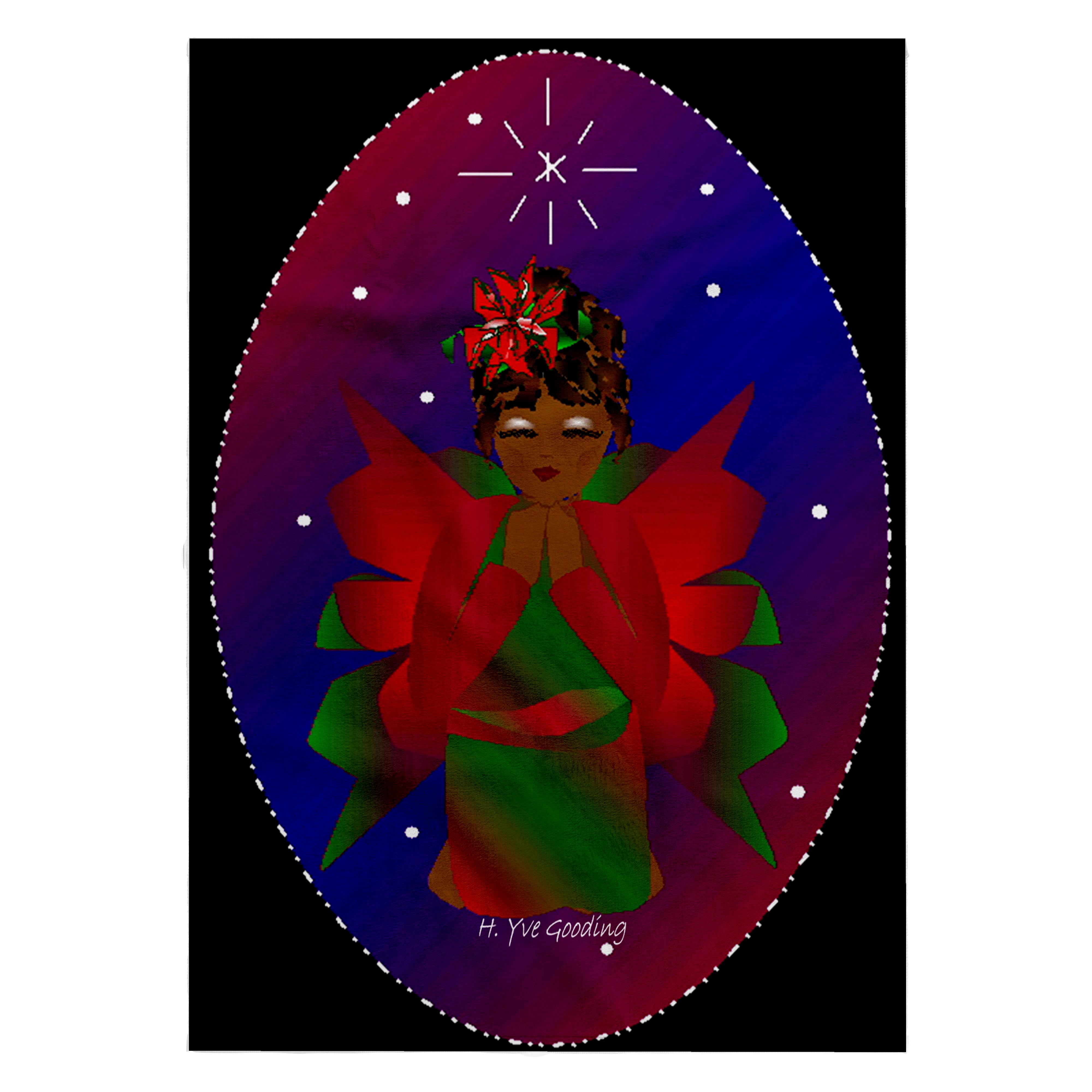 3dRose, African-American Christmas Angel Baby Girl Praying , 22x30 Bath Hand Pool Towel