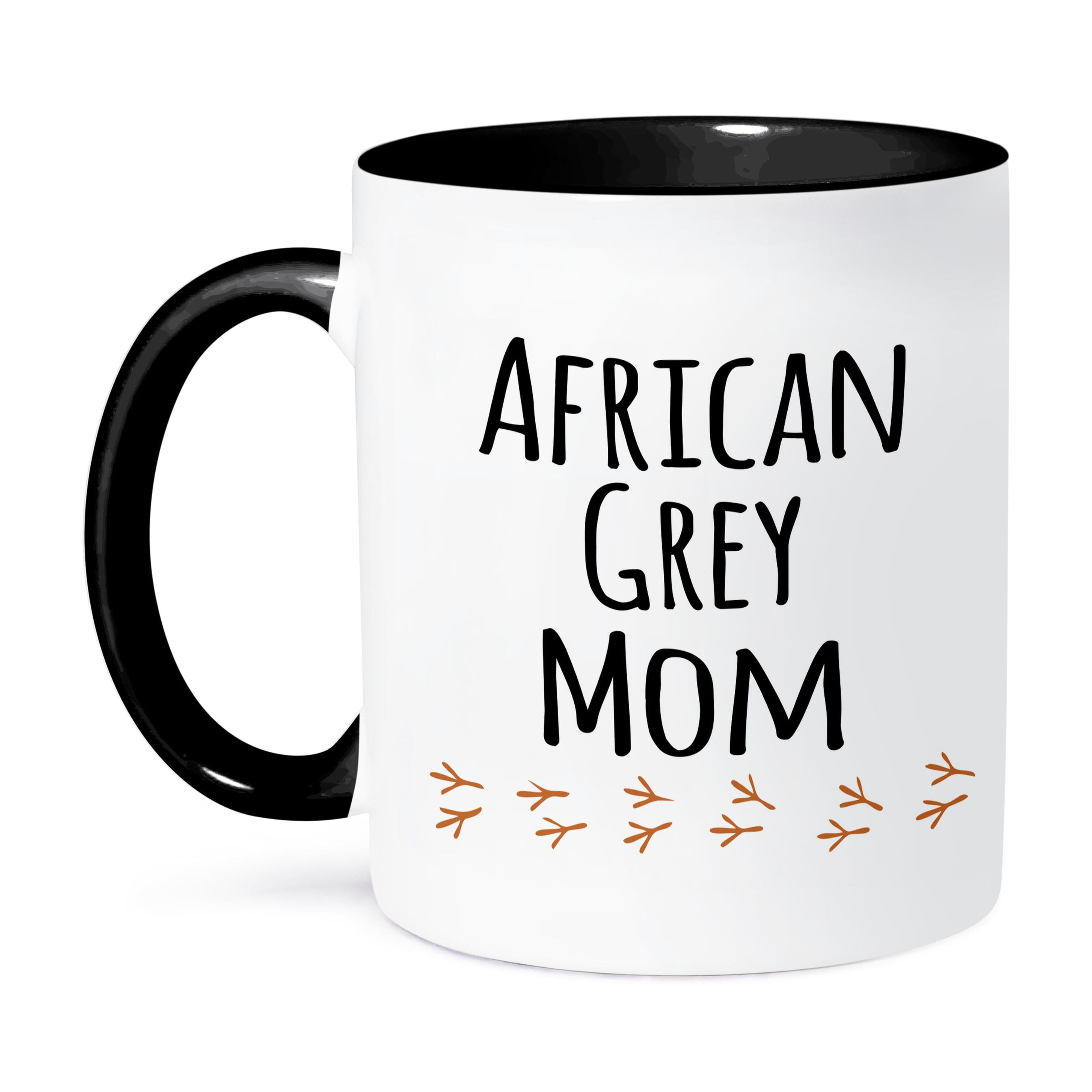 Personalized Black and White Ceramic Mug for Bird Lovers, 11 oz