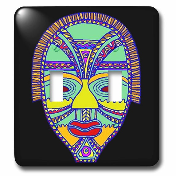 3dRose, African Mask, double toggle switch