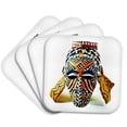 thumbnail image 1 of 3drose, African Mask, Set of 4 Coasters - Soft, 1 of 7