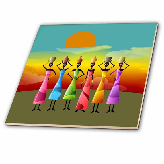 3dRose, African Women, 4 Inch Ceramic Tile