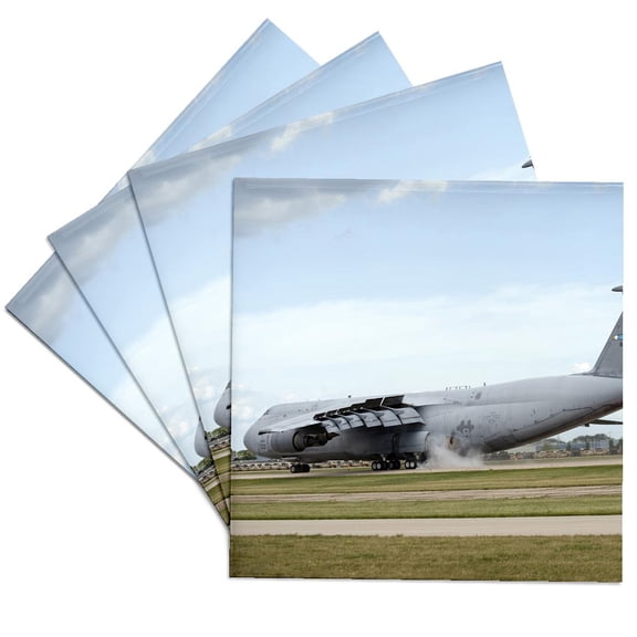 3dRose, Air Force, C-5A Galaxy, cargo aircraft, aviation - US50 BFR0070 - Bernard Friel, Set of 4 Ceramic Tile Coasters