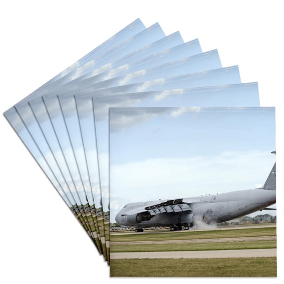 3dRose, Air Force, C-5A Galaxy, cargo aircraft, aviation - US50 BFR0070 - Bernard Friel, Set of 8 Ceramic Tile Coasters