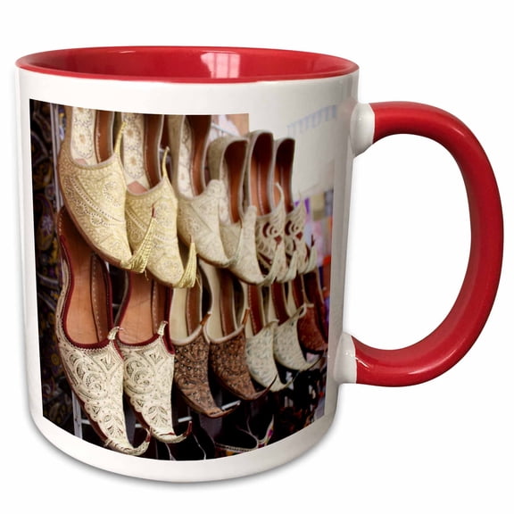 3drose, Aladdin Babouche Pointy Shoes from Morocco Photo by Rhonda Albom, 15oz Two-tone Red Mug