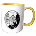thumbnail image 1 of 3drose, Alaska Collectible Quarter, 15oz Two-tone Yellow Mug, 1 of 6