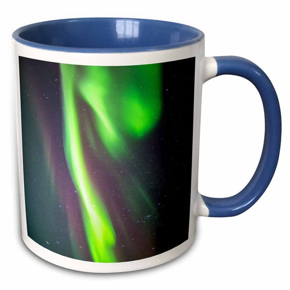 3drose, , Alaska, Fairbanks. Northern Lights and Stars., 15oz Two-tone Blue Mug