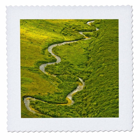3dRose, Alaska, Katmai National Park, Stream - US02 JGI0196 - Jerry Ginsberg, 6x6 inch quilt square