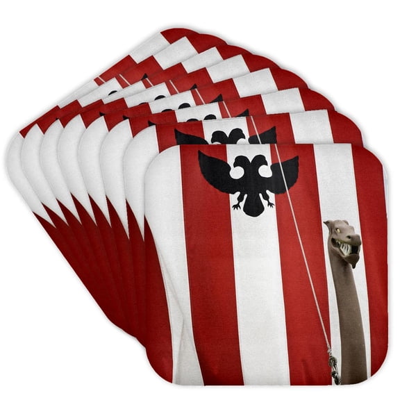3drose, Alaska, Petersburg. Model Norwegian Viking Ship - Us02 Bja0205 - Jaynes Gallery, Set of 8 Coasters - Soft