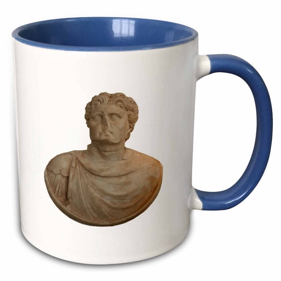 3drose, Alexander the Great Shield Portrait Aphrodisias Vector Art, 11oz Two-tone Blue Mug