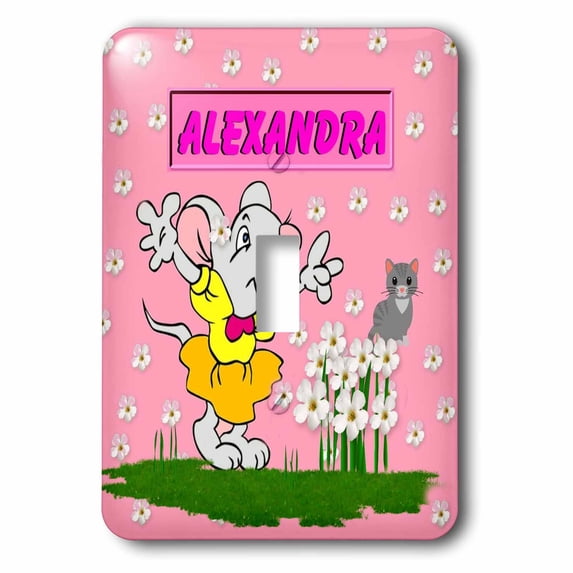 3dRose, Alexandra - Decorative Name Specific Childrens Art, single toggle switch