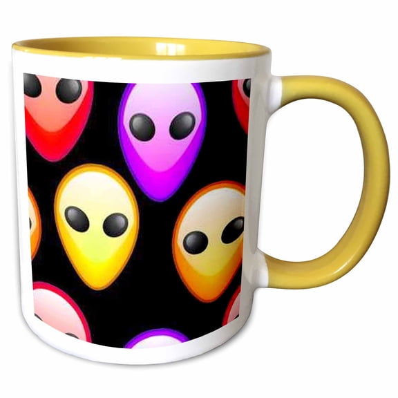 3drose, Aliens, 11oz Two-tone Yellow Mug