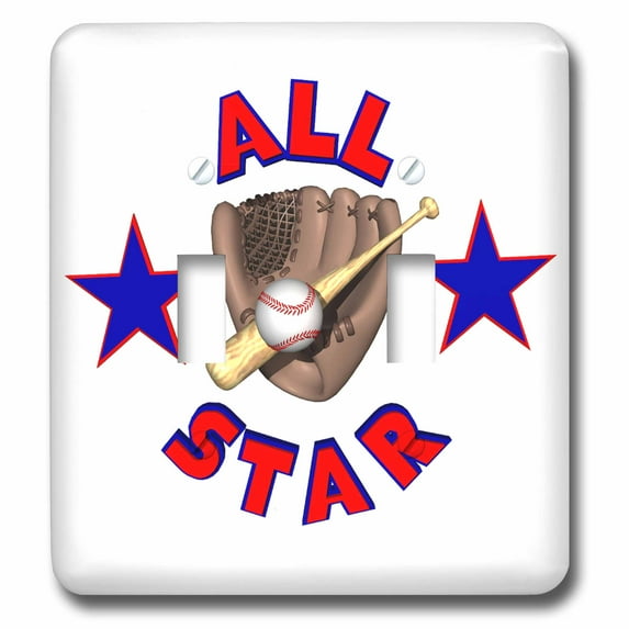 3dRose, All Star Baseball Player Graphic Sports Design, double toggle switch