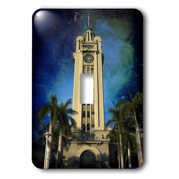 3dRose, Aloha Tower at Night in Honolulu, single toggle switch