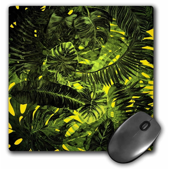 3dRose, Aloha Tropical Foliage Palm Leaves Jungle Hawaii Pattern, MousePad