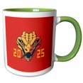 thumbnail image 1 of 3drose, Amazing Fierce Snake Head. Chinese Zodiac 2025. Red, Yellow Gift, 15oz Two-tone Green Mug, 1 of 6