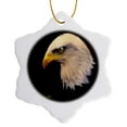 thumbnail image 1 of 3dRose, American Bald Eagle - A, 3 inch Snowflake Porcelain Ornament, 1 of 7