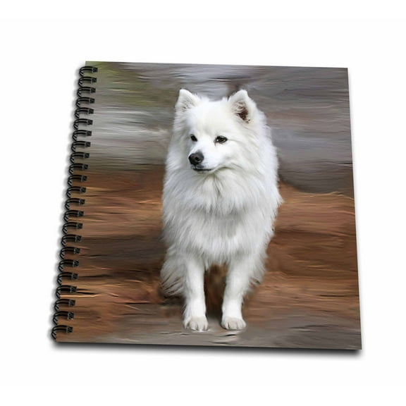 3dRose, American Eskimo Toy Dog, Mini Notepad 4 x 4 inch