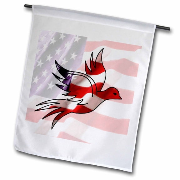 3dRose, American Flag Dove, 12 x 18 inch Garden Flag