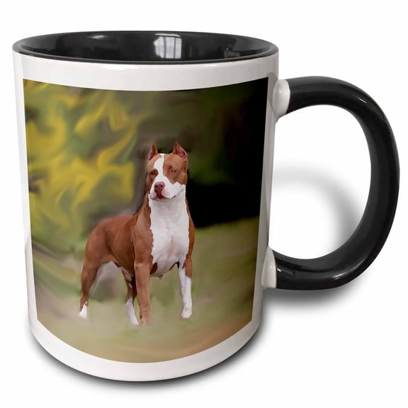 3drose, American Pit Bull Terrier, 11oz Two-tone Black Mug