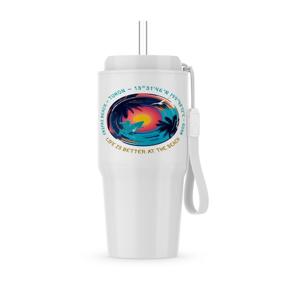 3dRose, American beaches - Faifai Beach, Tumon, Guam cool summer travel gift, 20oz Tumbler