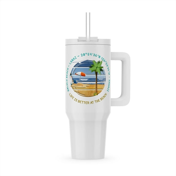 American Beaches - Halulu Beach, Lanai, Hawaii Summer Travel Gift, 40oz Tumbler