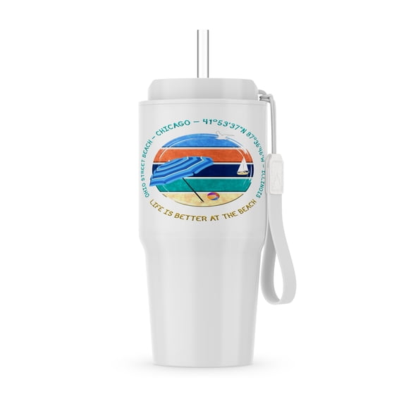 American Beaches - Ohio Street Beach, Chicago, Illinois Travel Gift, 20oz Tumbler