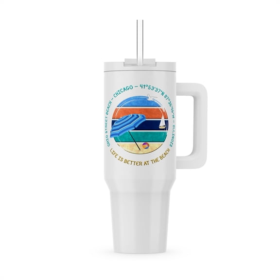 American Beaches - Ohio Street Beach, Chicago, Illinois Travel Gift, 40oz Tumbler