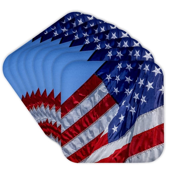 3drose, American Flag., Set of 8 Coasters - Soft