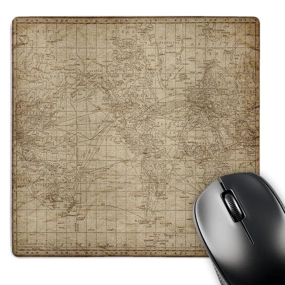 3dRose, An Antique Map Of The World In Brown, MousePad