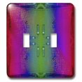 thumbnail image 1 of 3dRose, An Electric Plate in Greens, Pinks and Blues, double toggle switch, 1 of 1