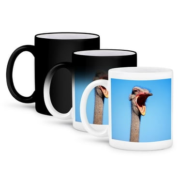 3dRose, An Ostrich showing aggression., 11oz Magic Transforming Mug